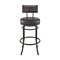 Armen Living Rees Swivel Counter or Bar Stool in Mocha Finish with Brown Faux Leather 840254333635 - alternate 4